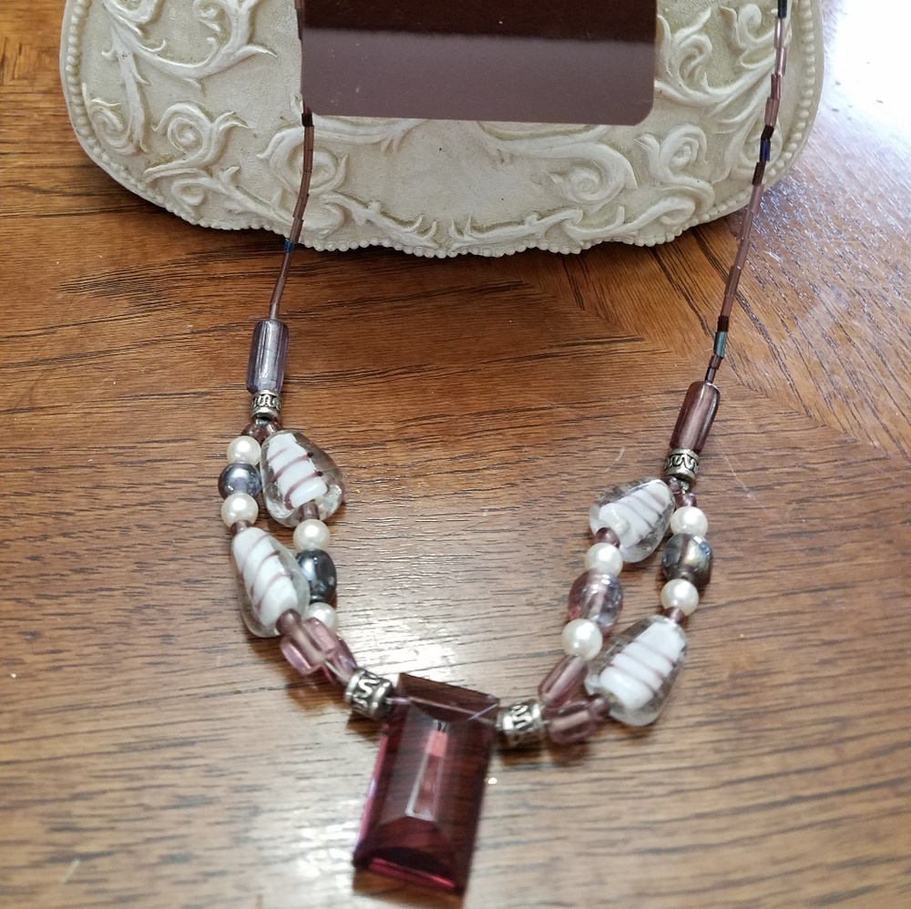 Amathyst colored statement necklace